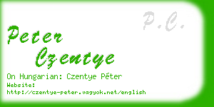 peter czentye business card